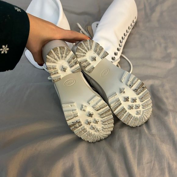 ROC Boots Australia White 35 Icy Lash Heels Lace Up Heeled Knee High Platform